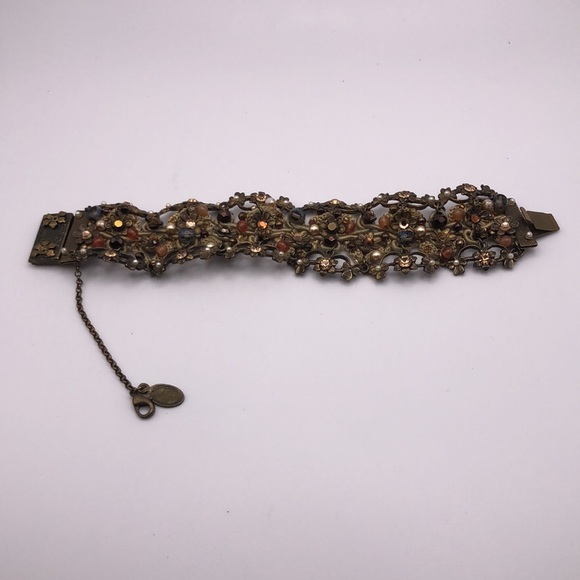 VTG Michal Negrin large cuff bracelet One of a kind. Bohemian. Floral. Signed - Picture 7 of 16